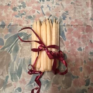 Bundle of 22 Small Handmade Beeswax Taper Candles